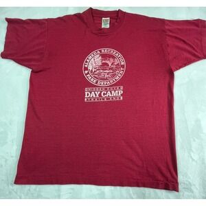 VTG Alameda Rec Parks Dept Shirt Mens XL Red Day Camp‎ Single Stitch